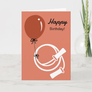 Gym Springtouw & Ballon Gelukkige Verjaardag Kaart