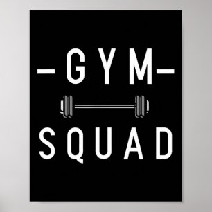 Gym Squad Bodybuilding Motivatie Quote Gym Werk Poster