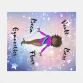 Gym Star African American, bruine ogen, Paarse Leo Fleece Deken (Voorkant (Horizontaal))