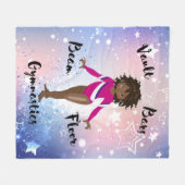 Gym Star African American, bruine ogen, roze Leo Fleece Deken (Voorkant (Horizontaal))