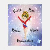 Gym Star Black/Blonde, Hazel Eyes, Red Leotard Fleece Deken (Voorkant)