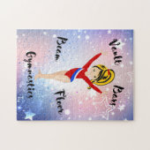 Gym Star Black/Blonde, Hazel Eyes, Red Leotard Legpuzzel (Horizontaal)