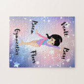 Gym Star Black Hair, bruine ogen, Paarse leotard Legpuzzel (Horizontaal)