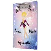 Gym Star Blonde, Green Eyes, Burgundy Leotard Klembord (Links)