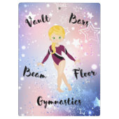 Gym Star Blonde, Green Eyes, Burgundy Leotard Klembord (Achterkant)