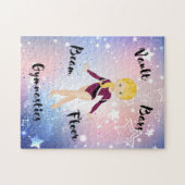 Gym Star Blonde, Green Eyes, Burgundy Leotard Legpuzzel (Horizontaal)