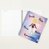 Gym Star Blonde, Green Eyes, Burgundy Leotard Planner (Display)