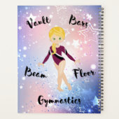 Gym Star Blonde, Green Eyes, Burgundy Leotard Planner (Achterkant)