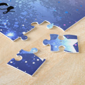 Gym Star Brunette, bruine ogen, Paarse leotard Legpuzzel (Zijkant)