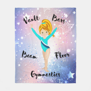Gym Star Deep Blonde, Hazel Eyes, Turquoise Leo Fleece Deken