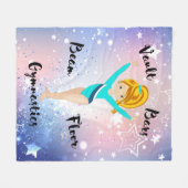 Gym Star Deep Blonde, Hazel Eyes, Turquoise Leo Fleece Deken (Voorkant (Horizontaal))