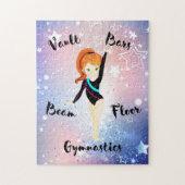 Gym Star Ginger Hair, Green Eyes, Black Leotard Legpuzzel (Verticaal)