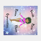 Gym Star Hispanic, bruine ogen, Fuchsia Leotard Fleece Deken (Voorkant (Horizontaal))