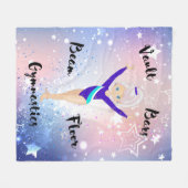 Gym Star Pink Stripe, Blue Eyes, Blue Dazzle Leo Fleece Deken (Voorkant (Horizontaal))