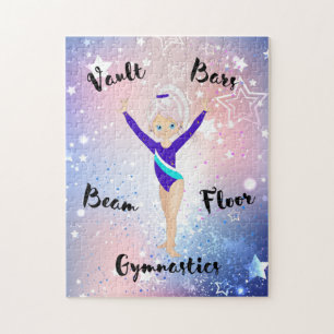 Gym Star Pink Stripe, Blue Eyes, Blue Dazzle Leo Legpuzzel
