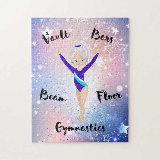 Gym Star Pink Stripe, Blue Eyes, Blue Dazzle Leo Legpuzzel (Verticaal)