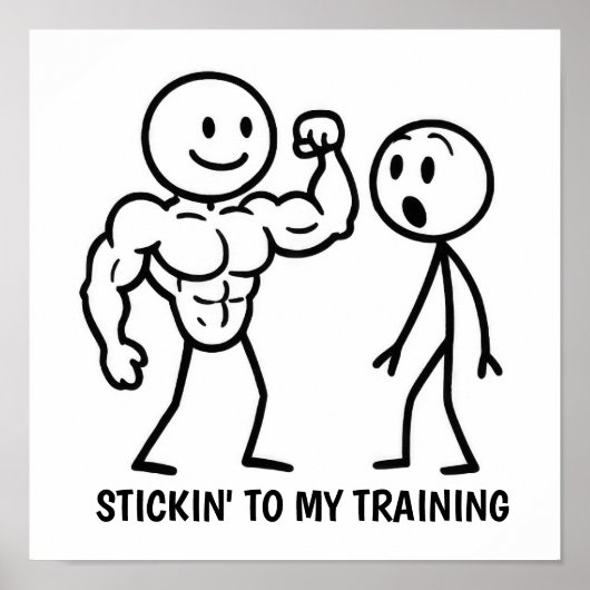 Gym Stick Figuur Poster (Voorkant)
