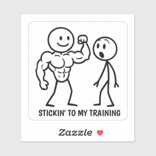 Gym Stick Figuur Sticker (Vel)