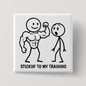 Gym Stick Figuur Vierkante Button 5,1 Cm (Voorkant)
