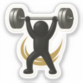 Gym Sticker – Weightlifter Design (Voorkant)