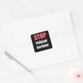 Gym - Stop met het plaatsen van uw thuiswerker Vierkante Sticker (Envelop)