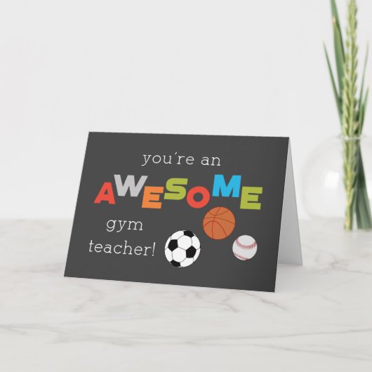 Gym Teacher Appreciation Day Balls Geweldige Kaart (Voorkant)