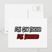 Gym Teacher Superheld Briefkaart (Voorkant / Achterkant)