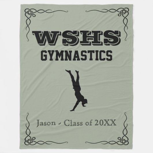 Gym Team Fleece Large Blanket Black Text voor jong (Voorkant)