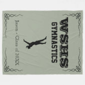 Gym Team Fleece Large Blanket Black Text voor jong (Voorkant (Horizontaal))