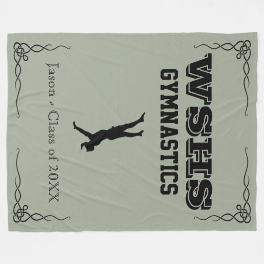 Gym Team Fleece Large Blanket Black Text voor jong (Voorkant (Horizontaal))
