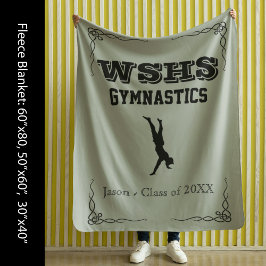 Gym Team Fleece Large Blanket Black Text voor jong