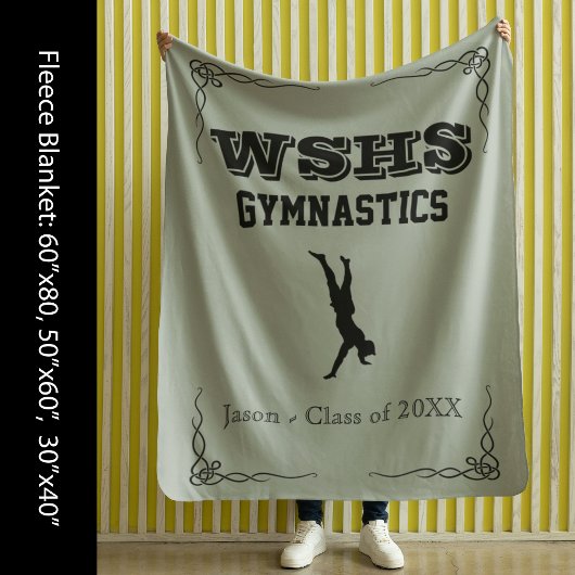 Gym Team Fleece Large Blanket Black Text voor jong