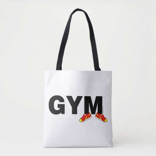 Gym Tekst Sneakers. Tote Bag (Voorkant)