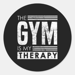 Gym Therapy - Zelfvertrouwen Bodybuilding Phrase Ronde Sticker