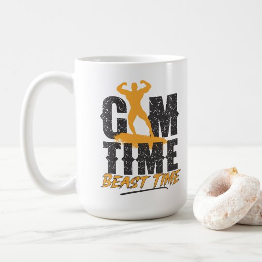 Gym Tijd Beast Tijd Koffiemok (Met donut)
