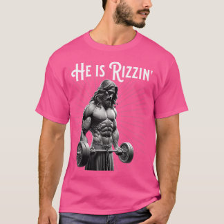 Gym tillen gescheurde spieren Hij is Rizzin Jesus T-shirt