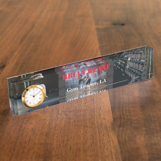 Gym Trainer Acryl Naambordje (Zijkant)