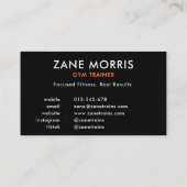 Gym Trainer Visitekaartje (Achterkant)
