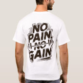 Gym Tshirt Wit Geen pijn Geen winst (Achterkant)