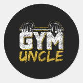 Gym Uncle Black Workout Ronde Sticker (Voorkant)