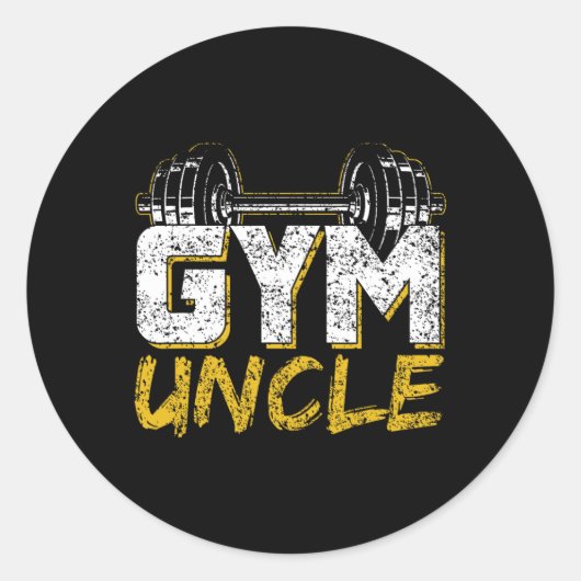 Gym Uncle Black Workout Ronde Sticker (Voorkant)
