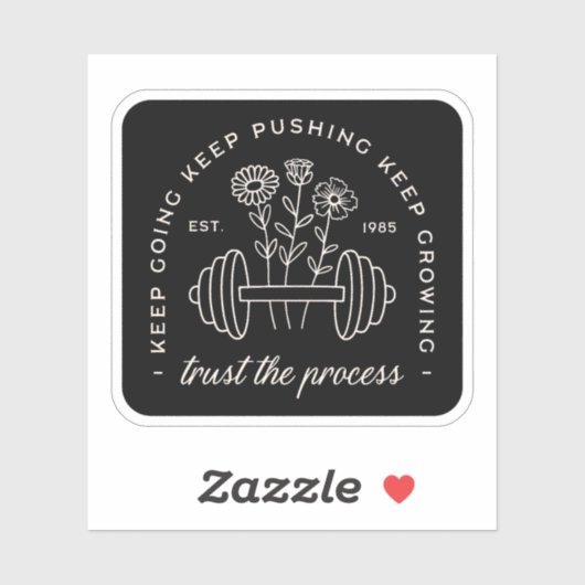 Gym vertrouwen erop dat het proces zwart blijft ga sticker (Vel)