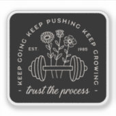 Gym vertrouwen erop dat het proces zwart blijft ga sticker (Voorkant)