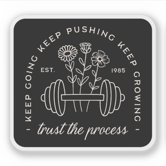 Gym vertrouwen erop dat het proces zwart blijft ga sticker (Voorkant)