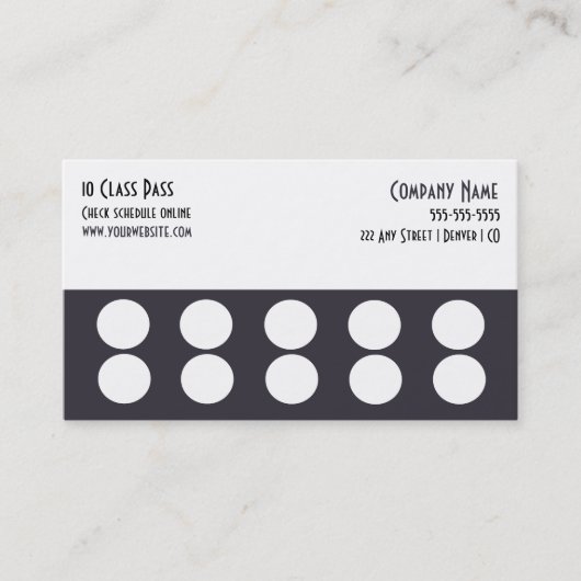 Gym Visitekaartje 10-klasse-passerenkaart Klantenkaartje (Voorkant)