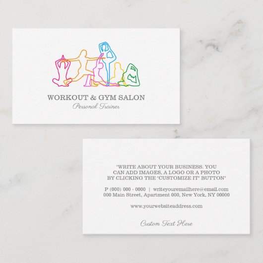 Gym voor trainer visitekaartje (Voorkant / Achterkant)