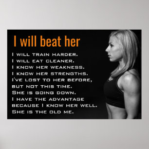 Gym Vrouw Spieren Meisje Workout Motivatie Poster