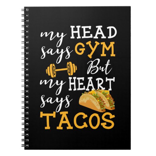 Gym vs Tacos - Grappige nieuwigheid Workout Notitieboek (Voorkant)