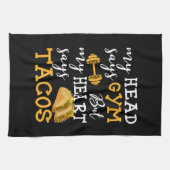 Gym vs Tacos - Grappige nieuwigheid Workout Theedoek (Horizontaal)