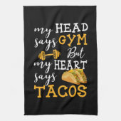 Gym vs Tacos - Grappige nieuwigheid Workout Theedoek (Verticaal)